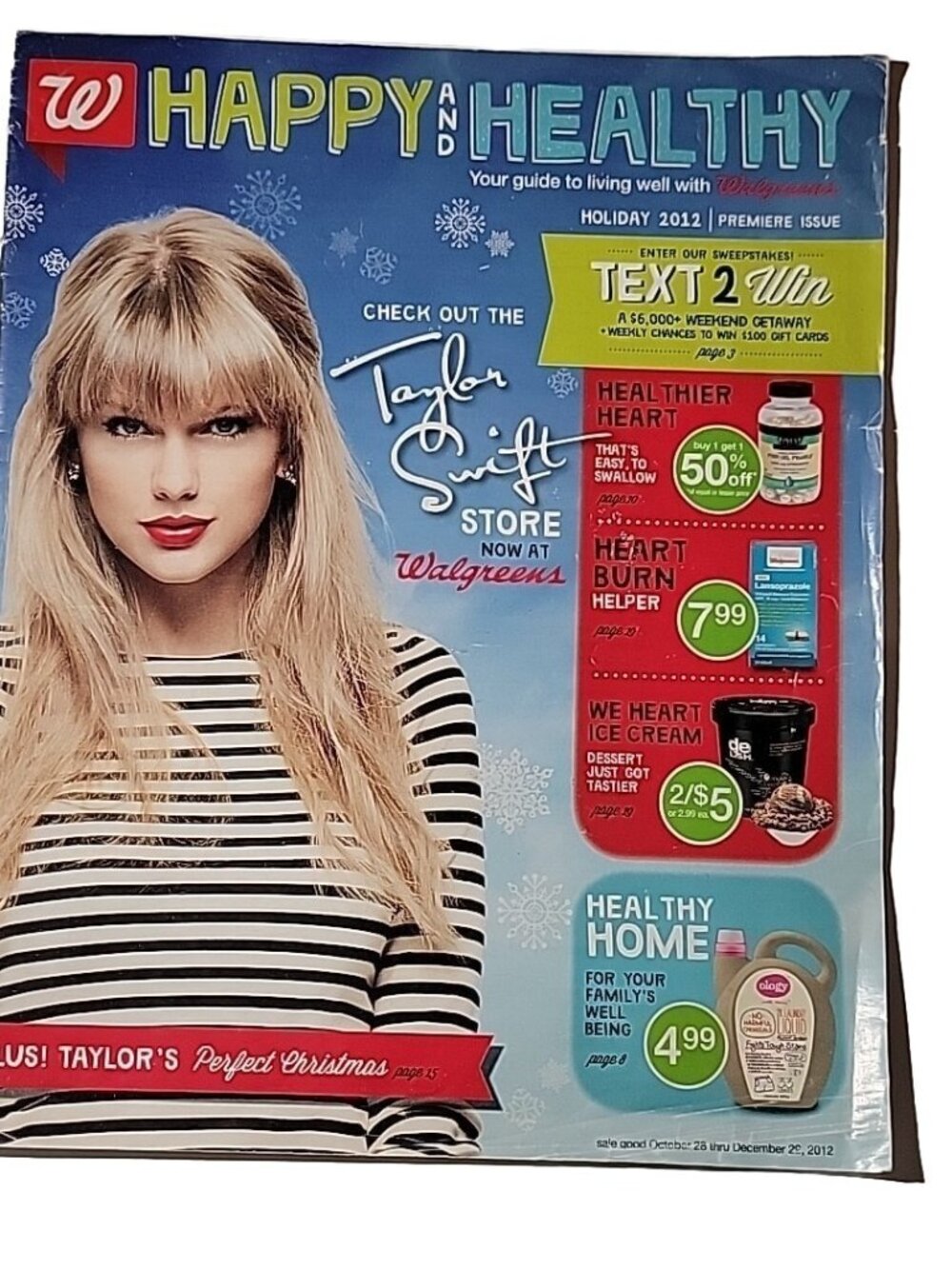 Taylor Swift Walgreens Ad Holiday Christmas 2012 Paula Deen Advertisement Flyer